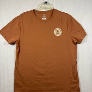 Hurley Men's Rust Orange Crew Neck Logo Tee